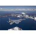 Stocktrek Images StockTrek Images PSTHGP100311M Two F-15 Eagles From The 173Rd Fighter Wing Fly Over Crater Lake in Central Oregon Poster Print; 17 x 11 PSTHGP100311M